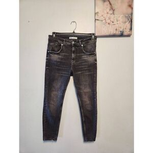 Zara Men’s Skinny Tapered Jeans Crop Length Size 31 Black Charcoal Denim